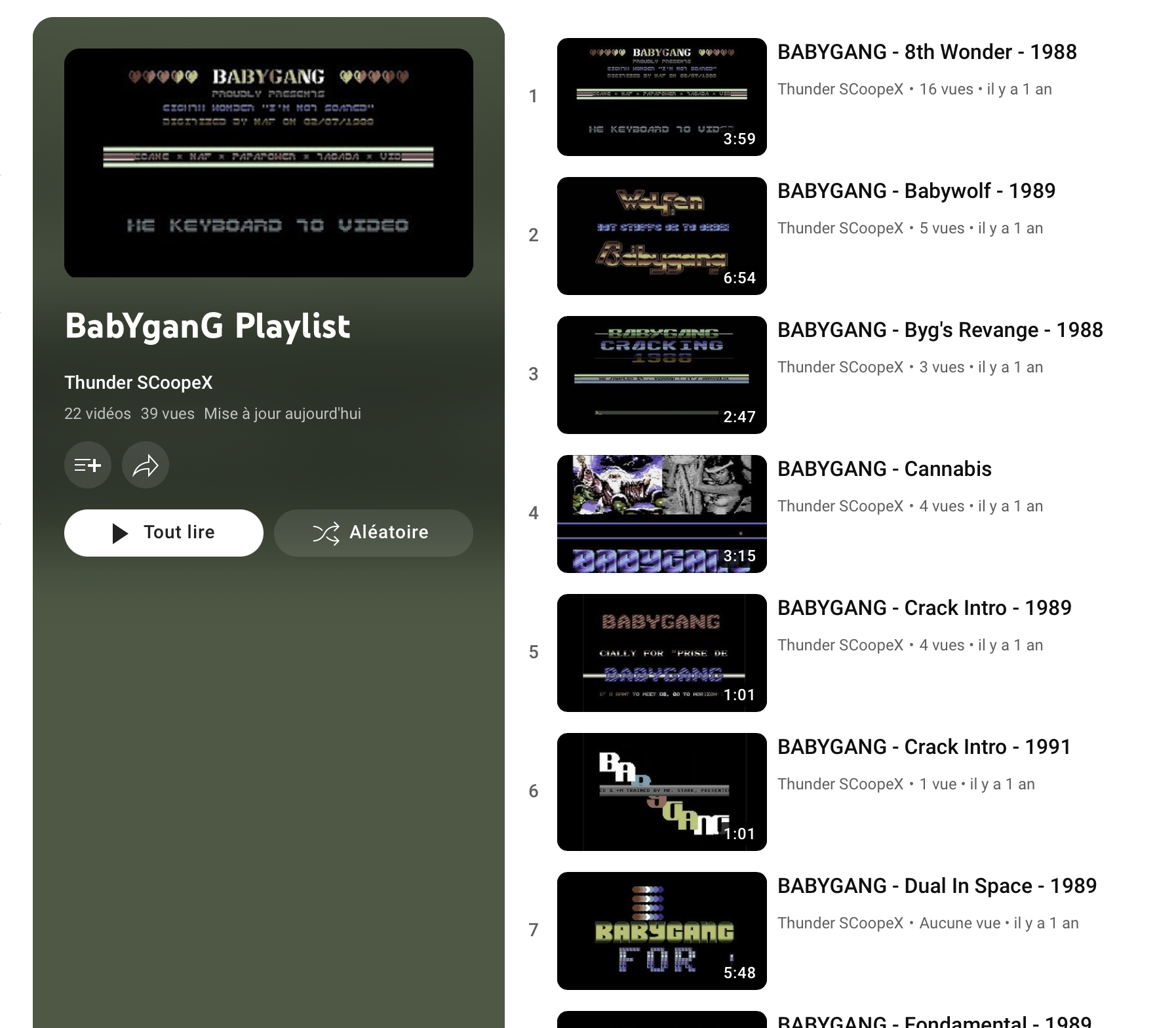 Babygang youtubr playlist